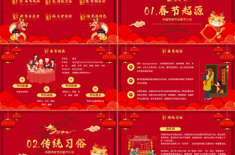2024新春中国传统节日春节介绍PPT模板