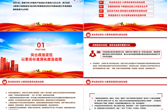 红色精美新修订的《中国共产党巡视工作条例》亮点解读PPT模板