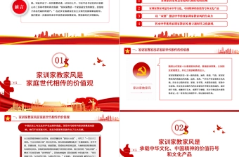 传中华家训家教家风树新时代文明新风PPT红色党政风党员干部学习辅导微党课课件
