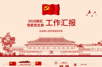 党支部党委工作报告PPT模板