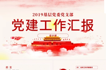 2019党建工作汇报PPT模板