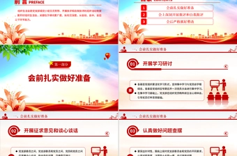 2023如何召开专题组织生活会PPT简洁党政风基层党组织党支部组织生活会模板