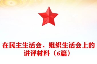 在民主生活会、组织生活会上的讲评材料(6篇)