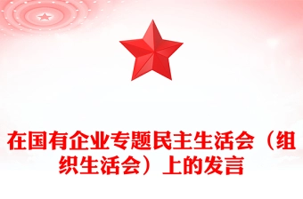在国有企业专题民主生活会(组织生活会)上的发言