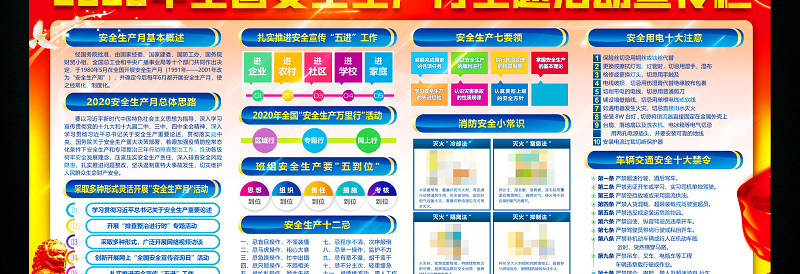 2020年全国安全生产月活动宣传栏设计