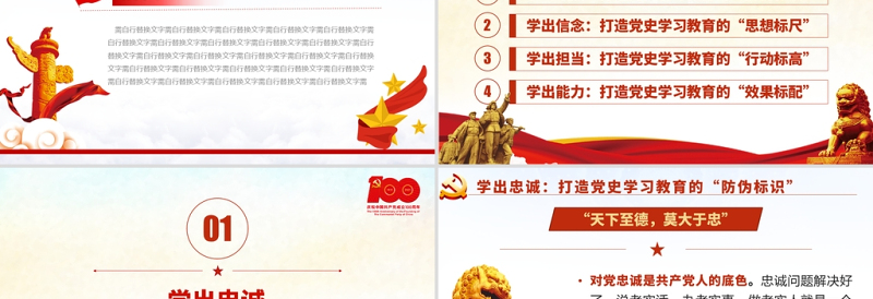 2021党史学习教育要学出四重“硬核”效果PPT中国共产党建党100周年系列专题党课课件