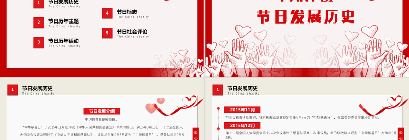 2022中华慈善日PPT简约风中华慈善日国际慈善日献爱心公益活动课件模板