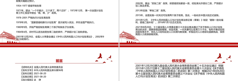 2021中华人民共和国人口与计划生育法2021修正全文学习材料PPT课件带内容