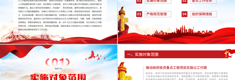 国家发改委关于在重点共产项目中大力实以工代赈促进当代群众就业增收工作方案的通知PPT课件模板