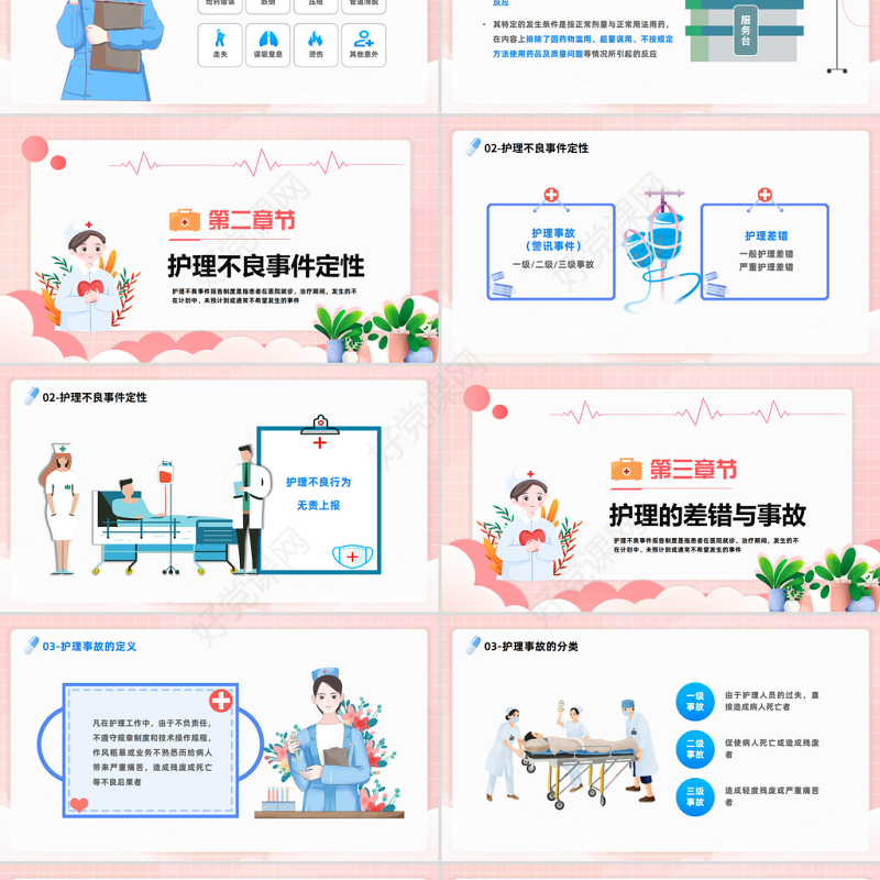 2023护理不良事件报告制度PPT卡通风护理安全管理知识培训课件模板