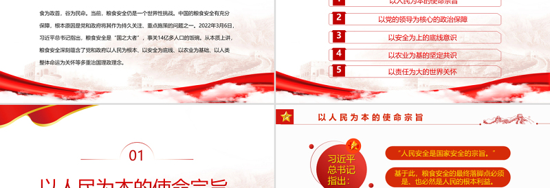 “粮食安全”深刻蕴含党的多重治国理政理念PPT党政风党支部主题党日专题党课