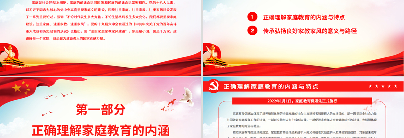 高度重视家庭家教家风建设PPT红色党政风党员干部深入学习《决议》专题党课课件