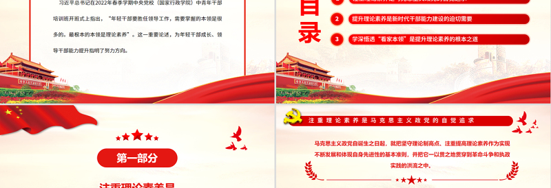 以高度政治自觉着力提升理论素养PPT红色党政风2022年党支部党员培训专题课件