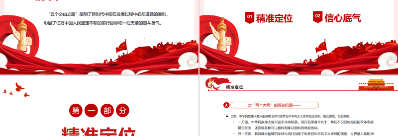 走好走稳“五个必由之路”PPT红色党政风深入学习五个“必由之路”系列党课课件模板