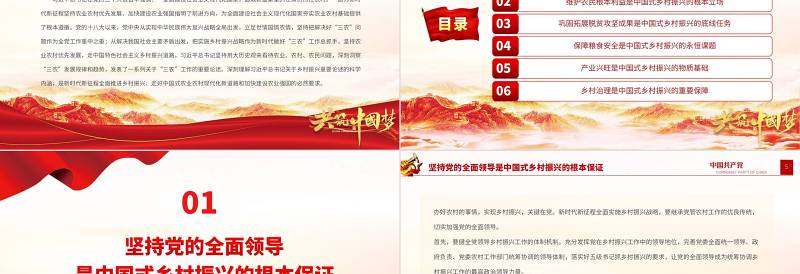 2023深刻理解中国式乡村振兴的科学内涵PPT大气精美风深入学习宣传贯彻党的二十大精神专题党课课件模板