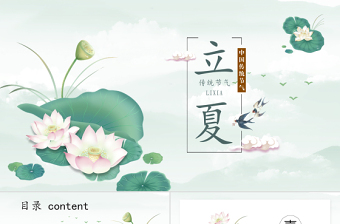 清新简约二十四节气之立夏节介绍PPT