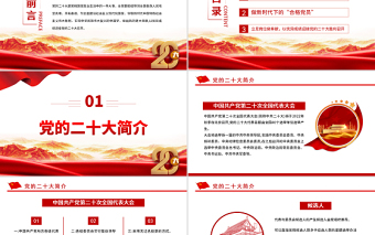 2022永远跟党走奋进新征程PPT党建风喜迎中国共产党二十次全国代表大会胜利召开专题党课