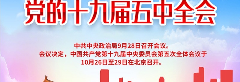 红色党建风聚焦关注党的十九届五中全会展板模版设计