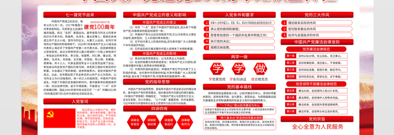 奋斗百年路启航新征程庆祝建党100周年七一宣传展板宣传栏模板