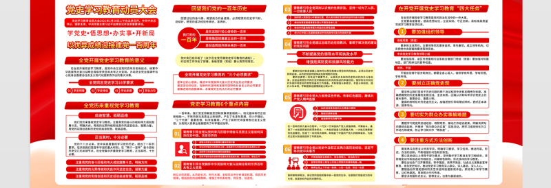 在全党开展党史学习教育庆祝建党100周年宣传展板宣传栏模板