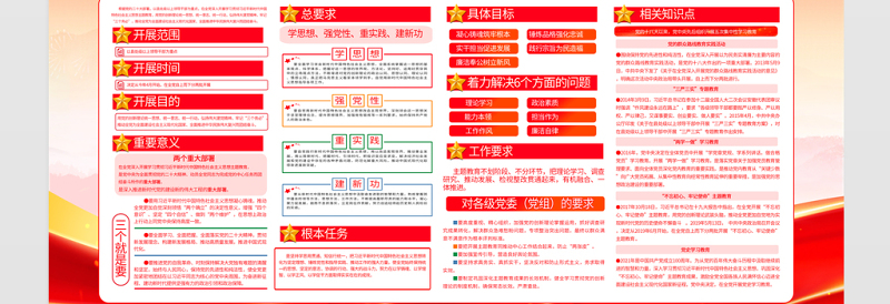 精美大气学习贯彻习近平新时代中国特色社会主义思想主题教育宣传栏展板设计模板