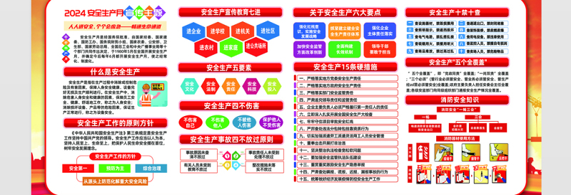 人人讲安全个个会应急畅通生命通道宣传栏橙色精美2024全国安全生产月宣传教育展板设计