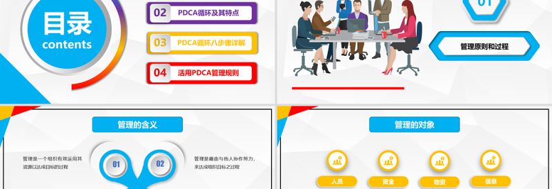 2021彩色PDCA循环及其在管理中的应用PPT