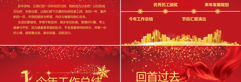 2021牛年新征程年终颁奖典礼公司年会PPT模板