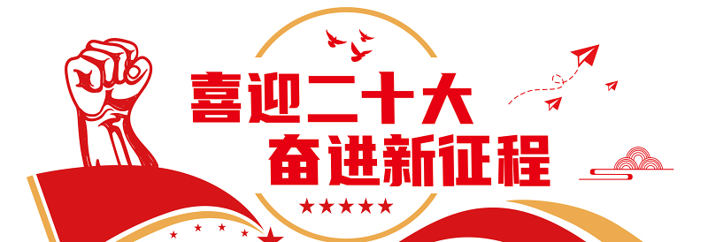 2022喜迎二十大奋进新征程文化墙创意时尚党的20大社区党建文化墙模板