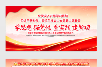 精美大气学习贯彻习近平新时代中国特色社会主义思想主题教育宣传栏展板设计模板