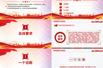 一文速览中央城市工作会议新部署新要求PPT党课课件