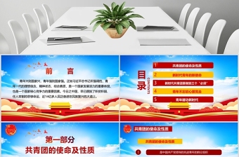 青春心向党建功新时代记念五四运动101周年ppt模版