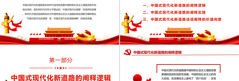 中国式现代化新道路的阐释理路PPT党员干部学习教育专题党课课件
