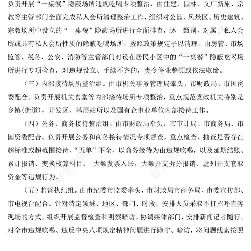 关于在全市开展违规吃喝问题专项整治的工作方案