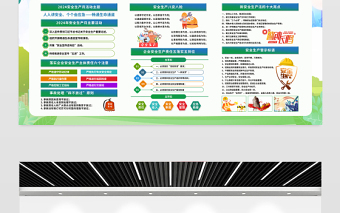 2024安全生产月展板精美清新扎实推进全国安全生产治本攻坚三年行动安全生产宣传栏设计