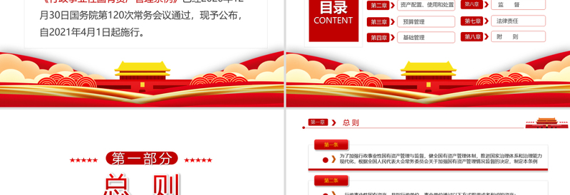 2021学习解读中华人民共和国行政事业性国有资产管理条例PPT专题党课课件模板