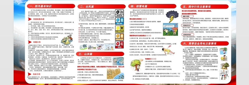 普及防汛防台知识增强抗灾自救能力宣传展板设计模板