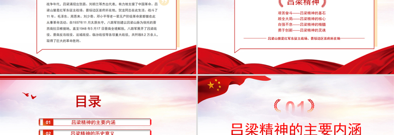 2021吕梁精神专题讲座PPT庆祝建党100周年中国精神系列党课PPT模板