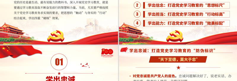 2021党史学习教育要学出四重“硬核”效果PPT中国共产党建党100周年系列专题党课课件