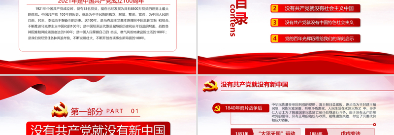 2021学党史颂党恩跟党走PPT极简风热烈庆祝中国共产党成立100周年专题党课课件