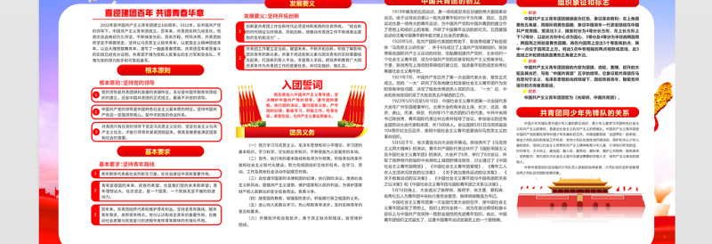 庆建团百年忆初心使命展板红色大气共青团成立100周年活动宣传背景设计