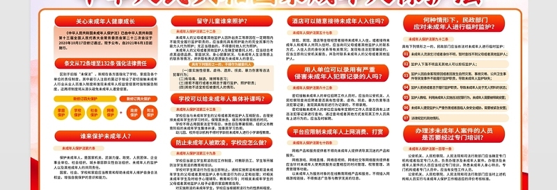 2021新法启航为你而来展板中华人民共和国未成年人保护法专题宣传栏展板