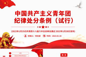 中国共产党纪律处分条例专题党课PPT