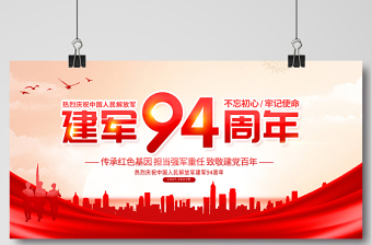 2021建军94周年展板传承红色基因担当强军重任致敬建党百年宣传展板