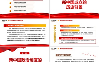 2021建立新中国的背景及其实践PPT红色极简风七一建党节建党100周年专题党课PPT模板