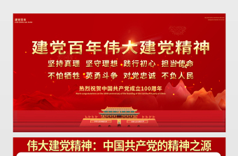 2021建党百年伟大建党精神展板庆祝建党100周年专题宣传栏展板设计模板