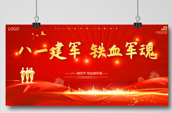 2021八一建军铁血军魂展板庆祝中国人民解放军建军94周年舞台背景宣传展板