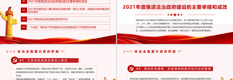 2021法治政府建设PPT2021年度XX市法治政府督察自查报告党课课件