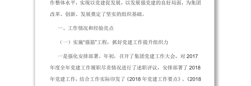 国企党建工作提升年暨33项重点任务落实情况汇报