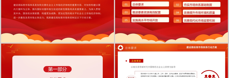 2021建设高标准市场体系行动方案PPT党建风加快完善社会主义市场经济体制构建以国内大循环为主体国内国际双循环相互促进的新发展格局党课课件